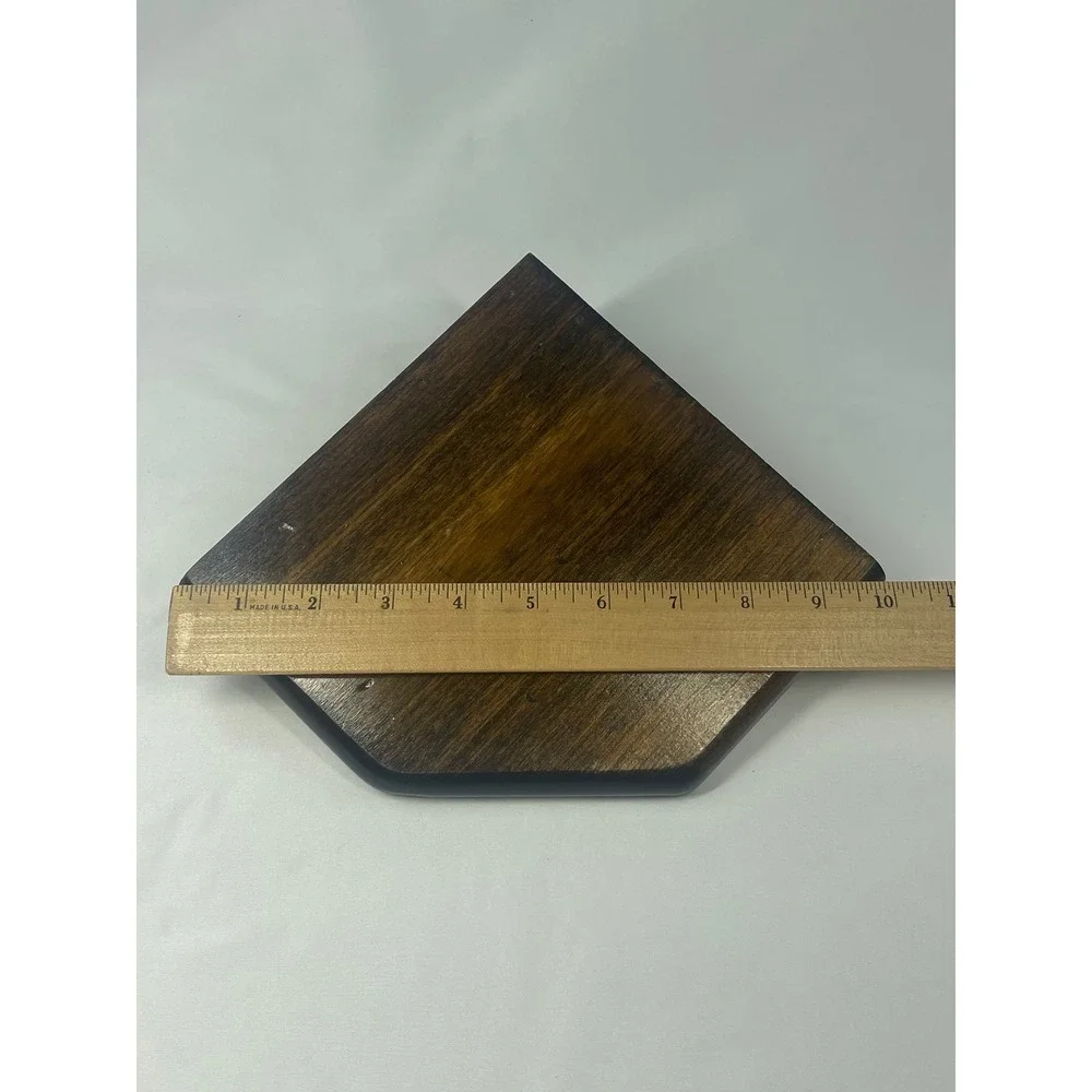 Vintage Wood Corner Display Shelf Walnut 7.25
